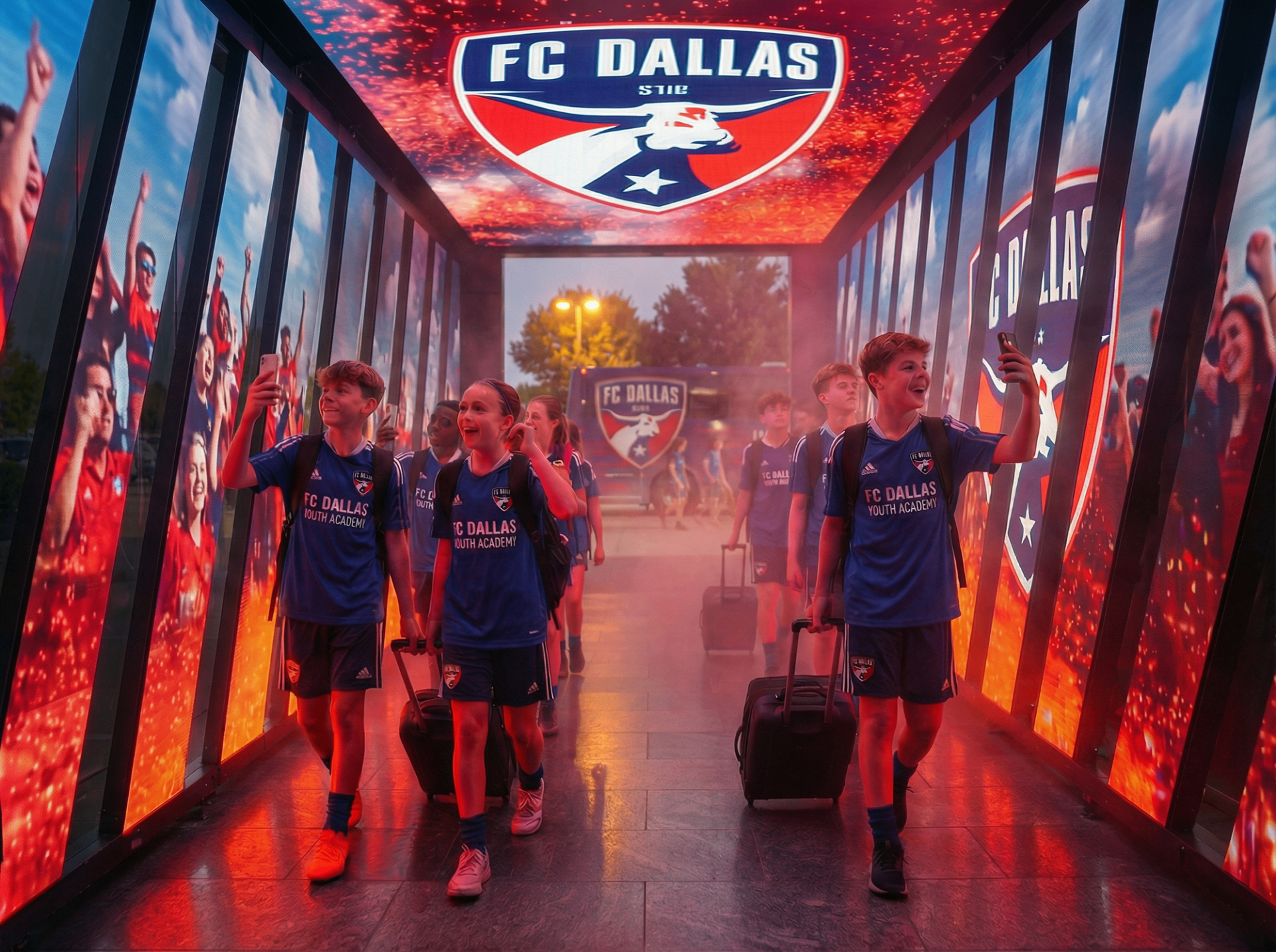 Personalized digital arrival experience for a visiting team